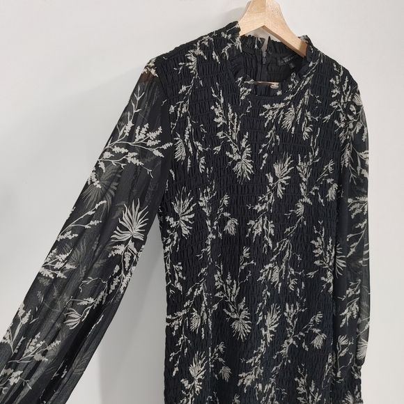 Dynamite Smocked Long Sleeve Dress - Picture 3 of 7